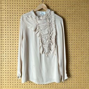 Philip Lim Silk Y2K Pink Raw Edge Blouse